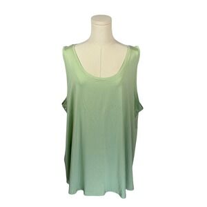 Ava & Viv Light Green Scoop Neck Tank Top (Size 2X)